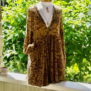 Free People, Green, Velour Dress